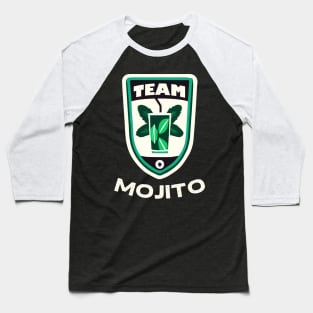 Team Mojito Cocktail Mint Funny Bartender Retro Baseball T-Shirt